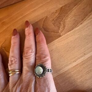 Vintage-Inspired Silver and White Ring